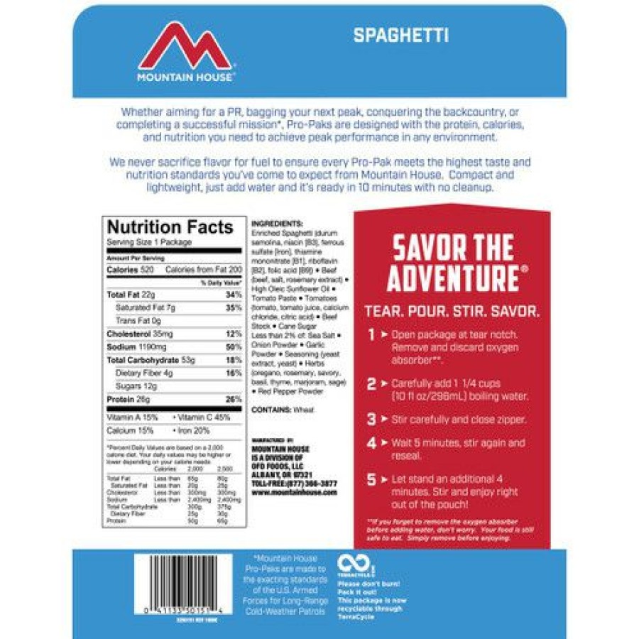 Kitchen * | Mountain House Classic Spaghetti With Meat Sauce Pro-Pak