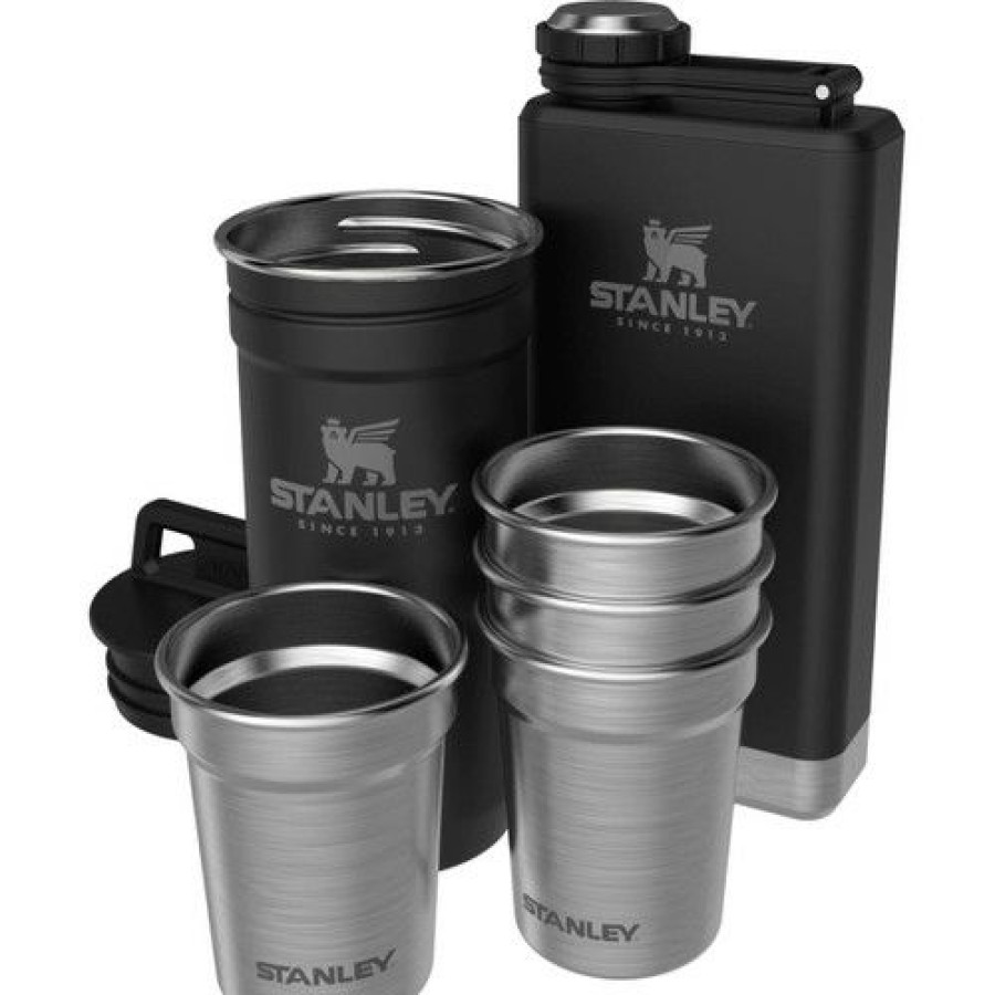 Kitchen * | Stanley Adventure Pre-Party Shotglass + Flask Set Matte Black