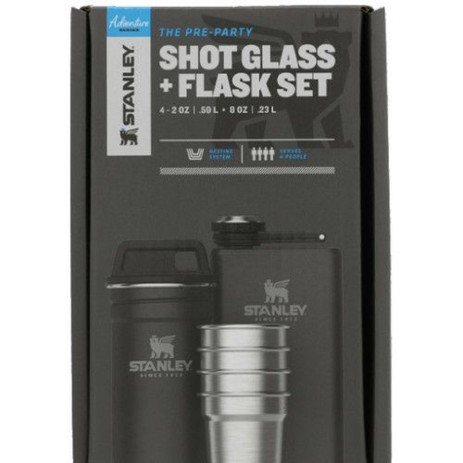 Kitchen * | Stanley Adventure Pre-Party Shotglass + Flask Set Matte Black